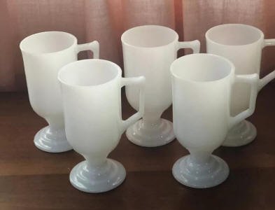 white federal pedastal mugs
